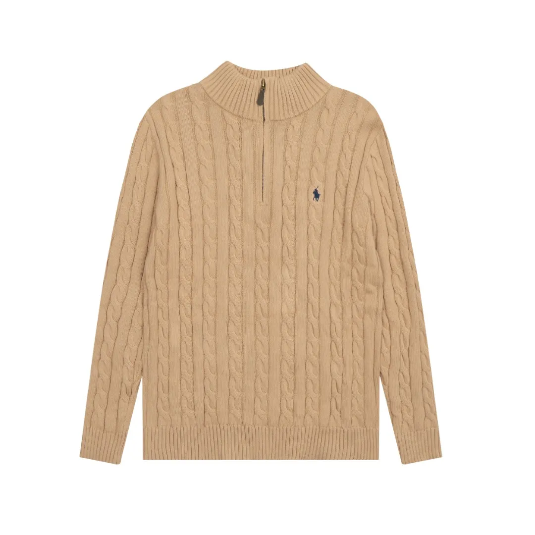 P250 Top quality" Style number: DS014# (not off the shelves all year round) [Ralph Lauren half-zip solid color pony embroidery logo twist knitted sweater] ✅Ralph Lauren half-zip classic basic versatile unisex couple pullover sweater ✅Main supplier platform live broadcast Wholesale entity Replenish when out of stock Not off the shelf ✅ZP quality 1:1 version Scan the code to enter the GF website Counter quality ✅Detailed quality The only one in Guangzhou Imported quality cotton yarn, focusing on high-end, cost-effective, good quality needless to say ✅The version is restored to the original order, the maximum size can be worn up to 200 pounds, loose, comfortable and stress-free ✅The upper body is simple and easy to match, ootd must-have style, good-looking clothes are never picky, a must-have wardrobe recommendation Size: S-XL Color: Navy blue milk white black pure white gray khaki light blue yellow pink olive green red blue label red gold label